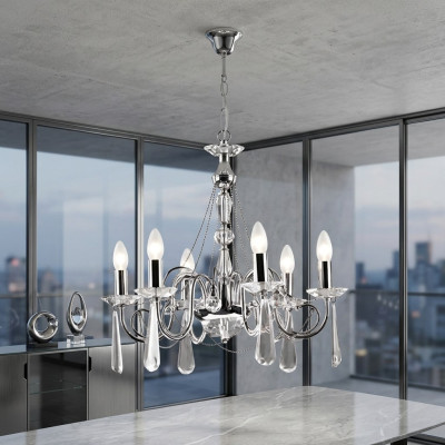 Argento Lussuoso Lampadario a Corona a Sospensione Lampadario Lampadario Pendente Arte Moderna