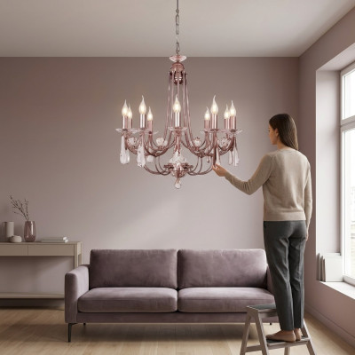 Lustro di cristallo di lusso Lampadario a soffitto Plafoniera a soffitto Oro Moderno