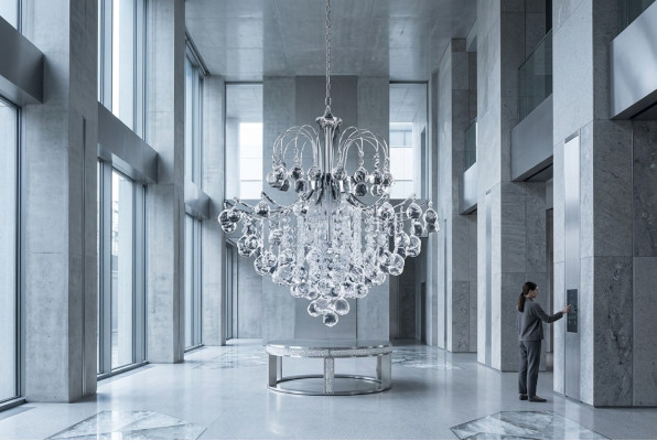 Lampadario Lampadario a soffitto Lampada a soffitto in cristallo Lampade di lusso Argento
