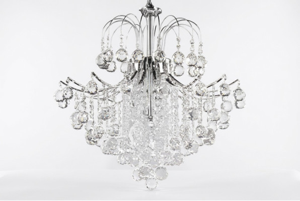Lampadario Lampadario a soffitto Lampada a soffitto in cristallo Lampade di lusso Argento