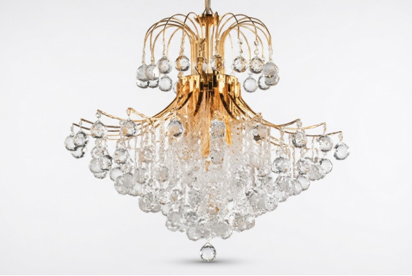 Lampadario a soffitto di lusso in stile regale dorato