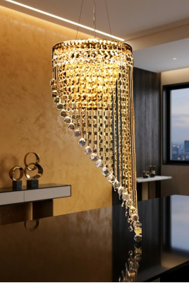 Lampadario da soffitto di lusso in cristallo, lampadario a candelabro, lampada a soffitto, lampadario a corona di luce.