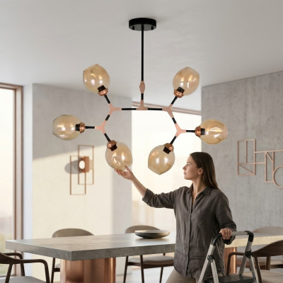 Lampadario a soffitto lampadario lampadario lampadario moderno in vetro beige nuovo