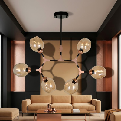 Lampadario a soffitto lampadario lampadario lampadario moderno in vetro beige nuovo