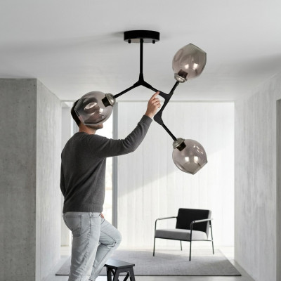 Lustro lampadario lampada a soffitto lampadario lampade moderne nero