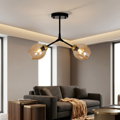 Lampadario Lampadario Lampadario Lampada a soffitto Lampade in vetro moderno dorato