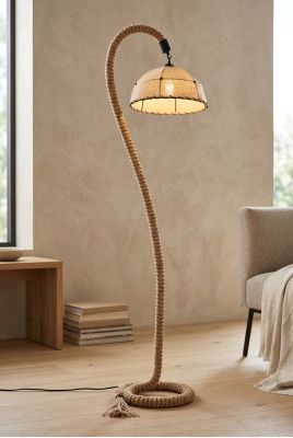 Lampada da terra Stand Luxus Luminarie Lampada Beige Corda Nuova
