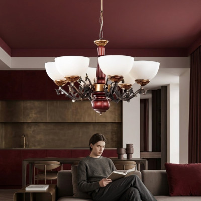 Lampadario classico marrone a sospensione a soffitto