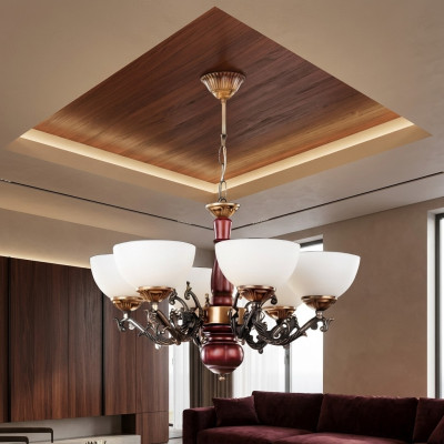 Lampadario classico marrone a sospensione a soffitto