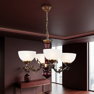 Lampadario Classico Marrone con lampadario a sospensione a bracci.