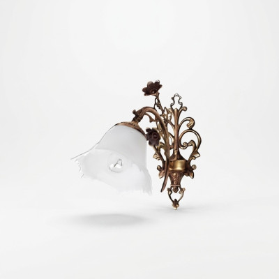Lampada da parete Applique da parete Lampada da parete Lampadario Parete Lampada Vetro Marrone Fiori