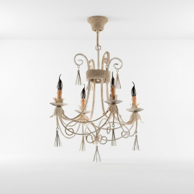 Lustro lampadario di lusso beige a soffitto