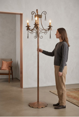Lampada da terra Lampada in stile di lusso Lampade Lampada Oro Arte 170 cm