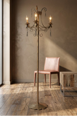 Lampada da terra Lampada in stile di lusso Lampade Lampada Oro Arte 170 cm