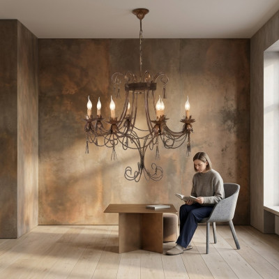 Lampadario a soffitto Lüster Lampadario Lampada a soffitto Lampade Oro Metallo Arte