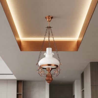 Lampadario Plafoniera Luster Lampadario Lampada a Soffitto in Vetro Marrone Stile Barocco