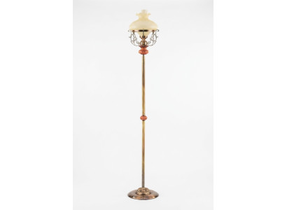 Lampada da terra in oro con vetro di lusso 185 cm.