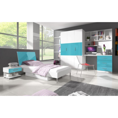 Camera per bambini design Camera da letto per ragazzi Camera da letto Tavolo Letto Comò Armadio 5 pezzi