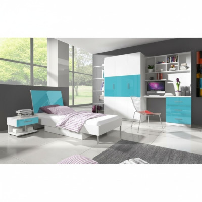 Letto + comodino - Camera da letto Mobili per bambini Letti Blu Set di 2 pezzi Nuovo