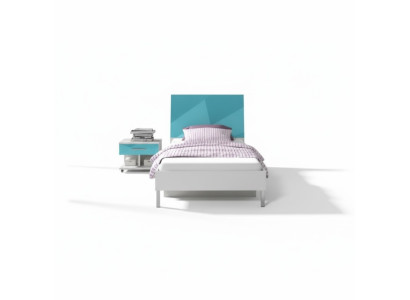 Letto + comodino - Camera da letto Mobili per bambini Letti Blu Set di 2 pezzi Nuovo