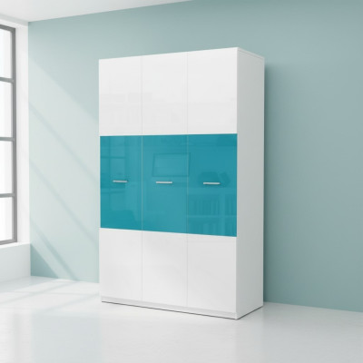 Armadio camera da letto Armadi multiuso in legno a 3 ante Blu Nuovo