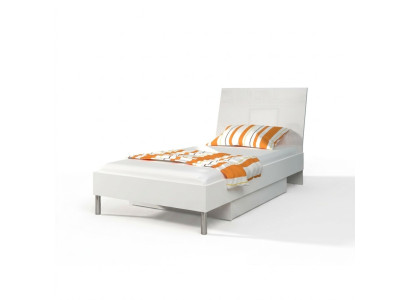 Letti design in legno bianco; letto singolo lucido per camera da letto per bambini - ragazza.