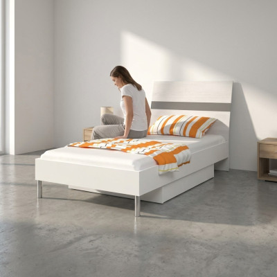 Letti Lettino Camera da letto Letto Lettino Mobili Legno Grigio Lucido Nuovo
