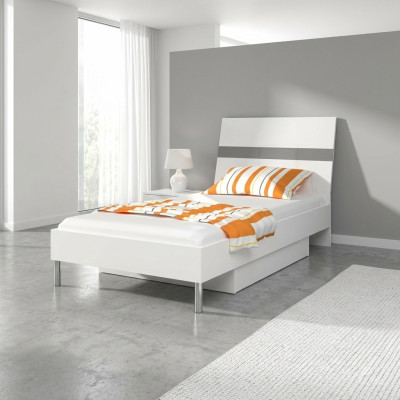 Letti Lettino Camera da letto Letto Lettino Mobili Legno Grigio Lucido Nuovo