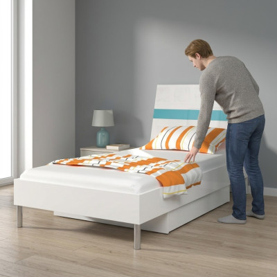 Letti Letto da bambino Camera per bambini Letto Lettino Mobili in legno Turchese Lucido Nuovo