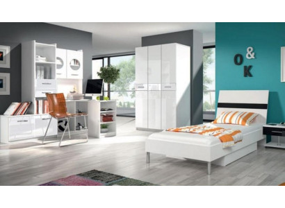 Letto + comodino - Mobili da camera da letto per bambini Letti neri 2 pezzi. Set nuovo