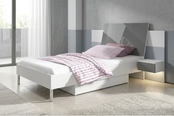 Stanza dei bambini Letto Camera da letto Letti Letto singolo Camera per ragazzi Grigio Legno