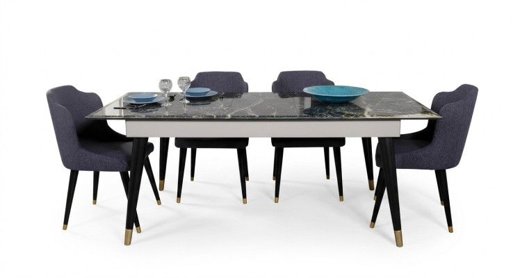 Tavolo da pranzo di lusso design con 4 sedie set di sedie da pranzo mobili