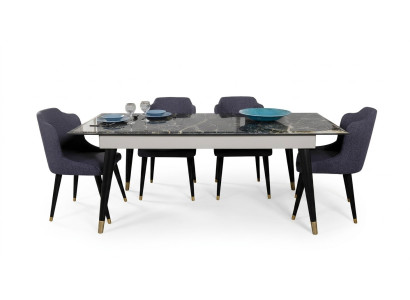 Tavolo da pranzo di lusso design con 4 sedie set di sedie da pranzo mobili