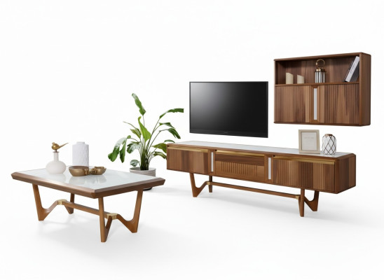 Mobile tv Lowboard mobile porta tv Tavolo Soggiorno Legno Moderno Parete attrezzata Mobili