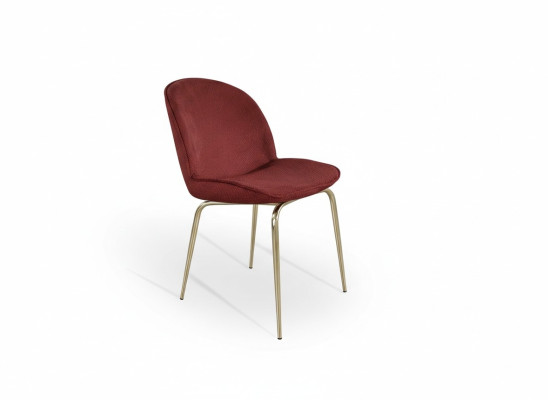 Sedia da pranzo rossa e dorata con struttura in metallo. Mobili da sala da pranzo sedie poltrone per il soggiorno nuove