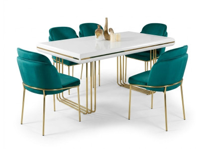 Tavolo da pranzo di lusso Tavolo da pranzo Tavoli Design in metallo tavolo da cucina bianco oro legno