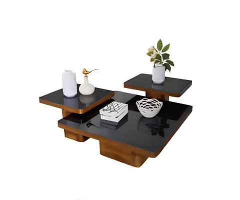 Set di tavoli per soggiorno in legno, tavolino da caffè, mobili, legno, vetro, set di tavolini.