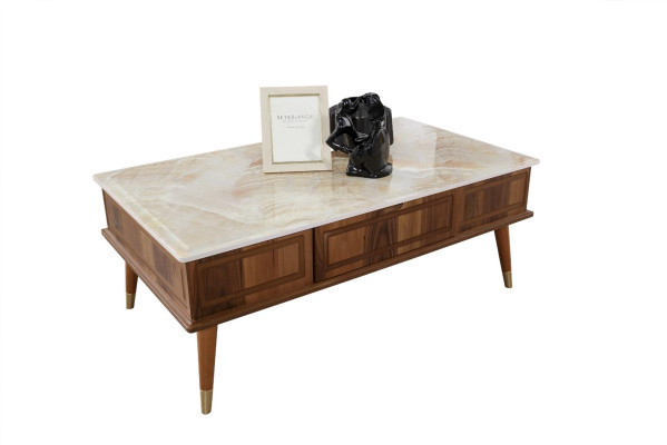 Tavolino design per soggiorno in stile in pietra, tavolino da 160x68cm.   Tavolino design per il soggiorno in pietra, dimensioni 160x68cm.