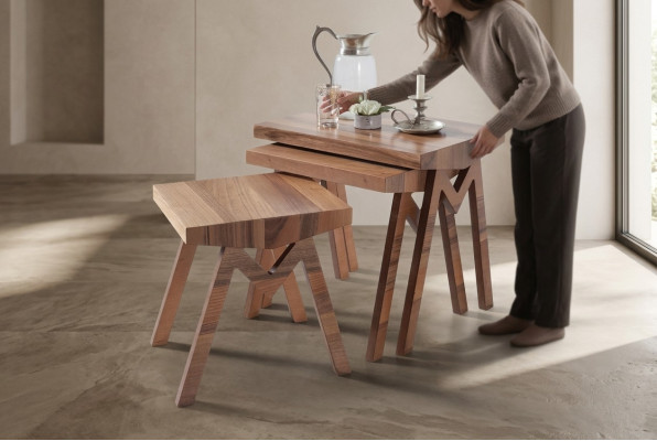 Supporto per fiori Tavolini da salotto Tavoli in legno Set di tavoli Tavolino da salotto 3 pezzi.