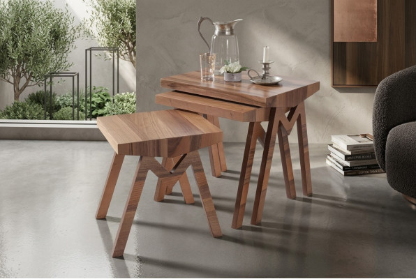 Supporto per fiori Tavolini da salotto Tavoli in legno Set di tavoli Tavolino da salotto 3 pezzi.