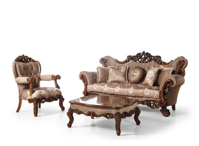 Set di divani 3+1 poltrona divano tavolino nuovo set divani stile Art déco.