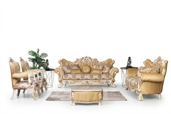 Set di divani classici 4 pezzi Barocco Rococò Mobili di lusso divano divano