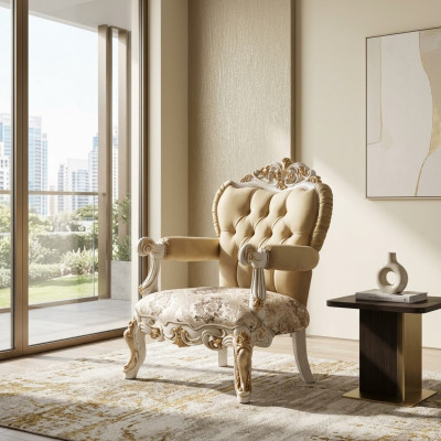 Poltrona classica singola Trono barocco rococò poltrona da salotto