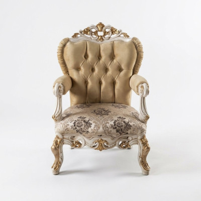 Poltrona classica singola Trono barocco rococò poltrona da salotto