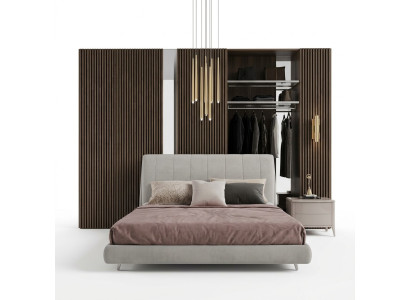 Letto matrimoniale in legno con testiera imbottita Letti matrimoniali Moderni di lusso Cornice del letto matrimoniale Camera da letto