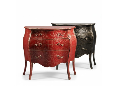 Mobili italiani Comò rosso con cassetti credenza comodini in legno nuovo