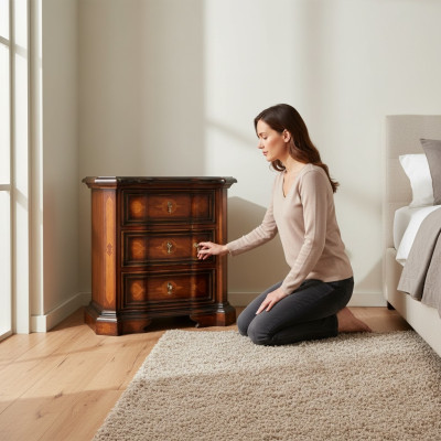 Comodino classico Marrone Tavolino di servizio Design Comodino Comodino Mobili