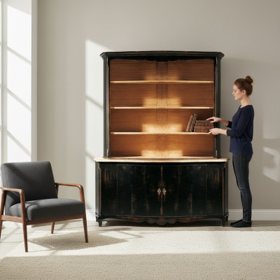 Vetrina buffet armadio in legno massello credenze mobile credenza cassettiera.