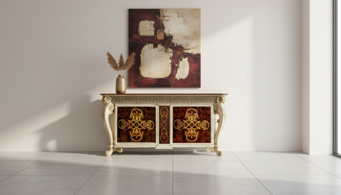 Mobiletto credenza in legno massiccio mensola legno credenze mobili di lusso dall'Italia.