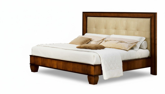 Letto marrone camera da letto mobili in legno design tessile Stile classico Art déco Nero.